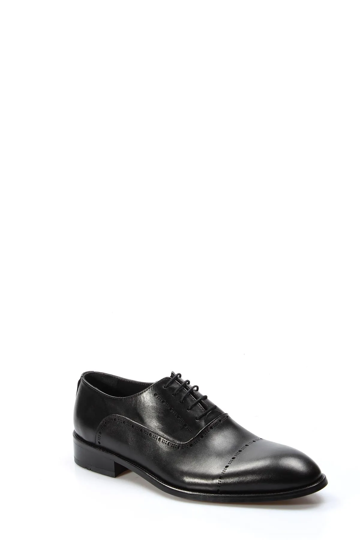 Men's Black Leather Oxford Shoes with Brogue Detailing - Wessi sold by Wessi product image thumbnail 3