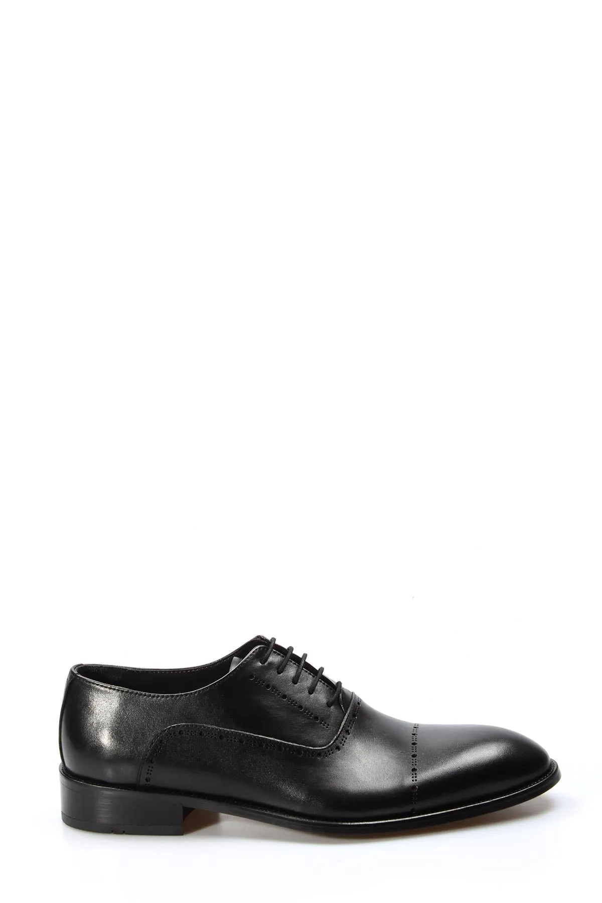 Men's Black Leather Oxford Shoes with Brogue Detailing - Wessi sold by Wessi