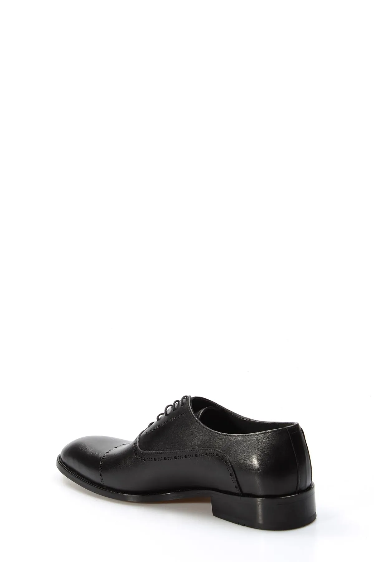 Men's Black Leather Oxford Shoes with Brogue Detailing - Wessi sold by Wessi product image thumbnail 2