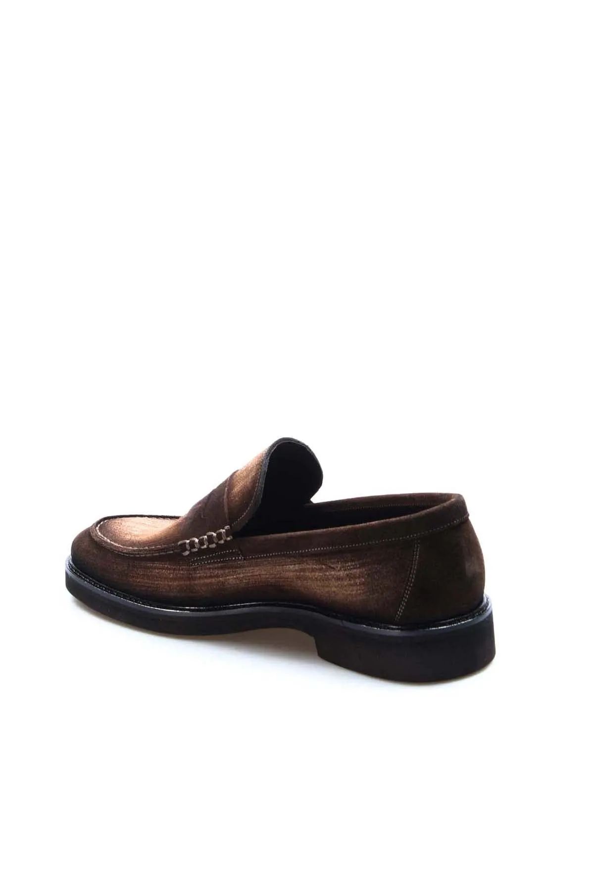 Men's Brown Suede Penny Loafers with Low Heel - Wessi sold by Wessi product image thumbnail 2