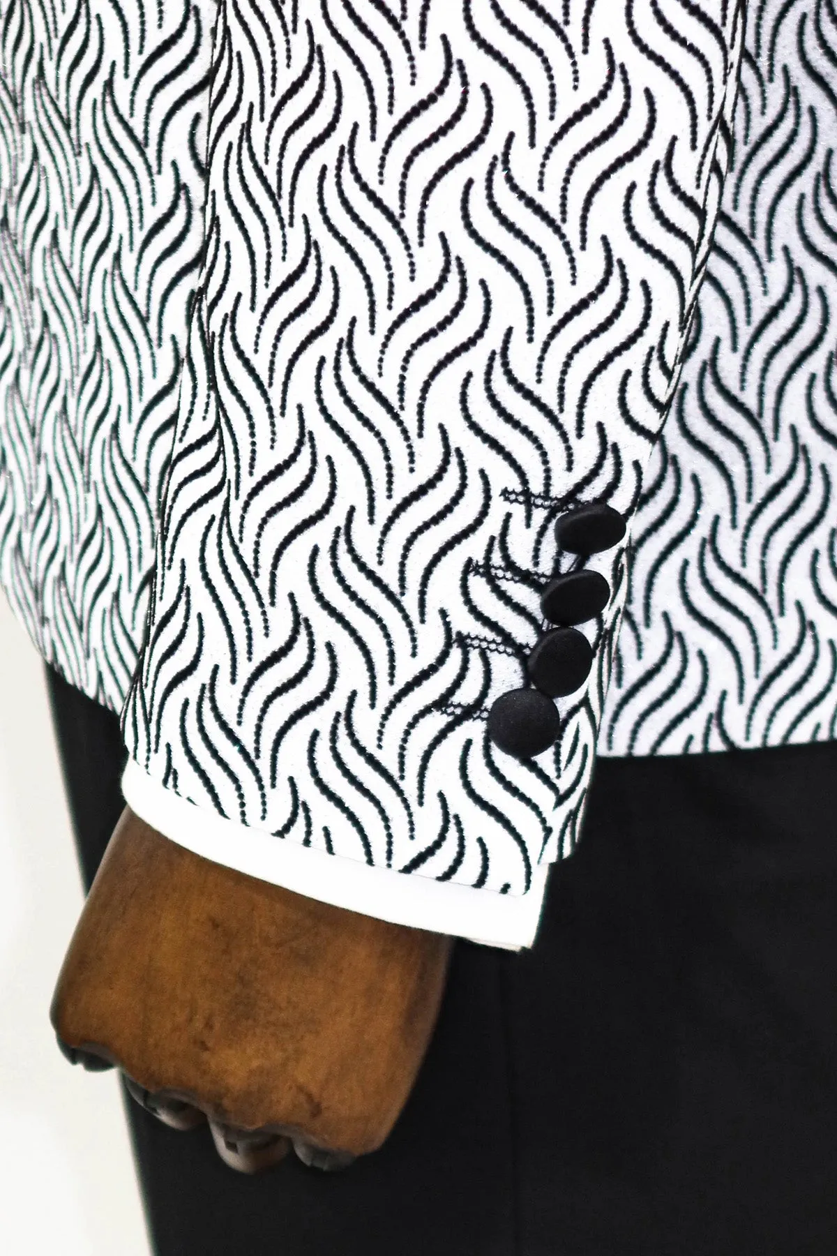 Shiny Patterned White Men Prom Blazer - Wessi sold by Wessi product image thumbnail 4