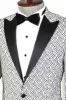 Shiny Patterned White Men Prom Blazer - Wessi sold by Wessi