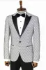Shiny Patterned White Men Prom Blazer - Wessi sold by Wessi
