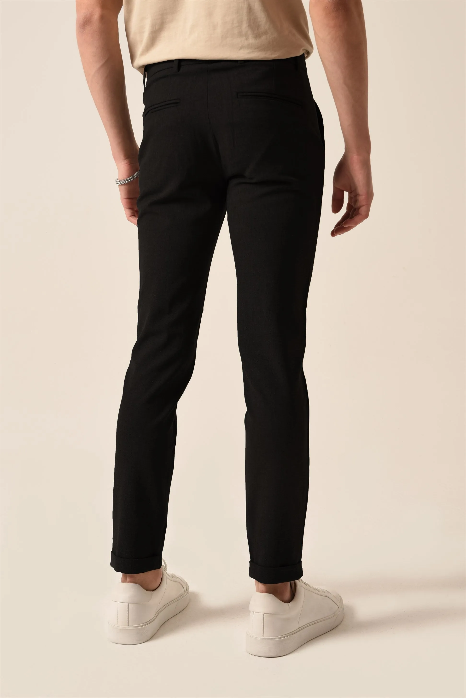 Men's Black Slim Fit Accessory Trousers - Wessi sold by Wessi product image thumbnail 4