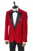 Glitter Floral Patterned Burgundy Men Party Blazer - Wessi sold by Wessi