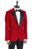 Glitter Floral Patterned Burgundy Men Party Blazer - Wessi sold by Wessi