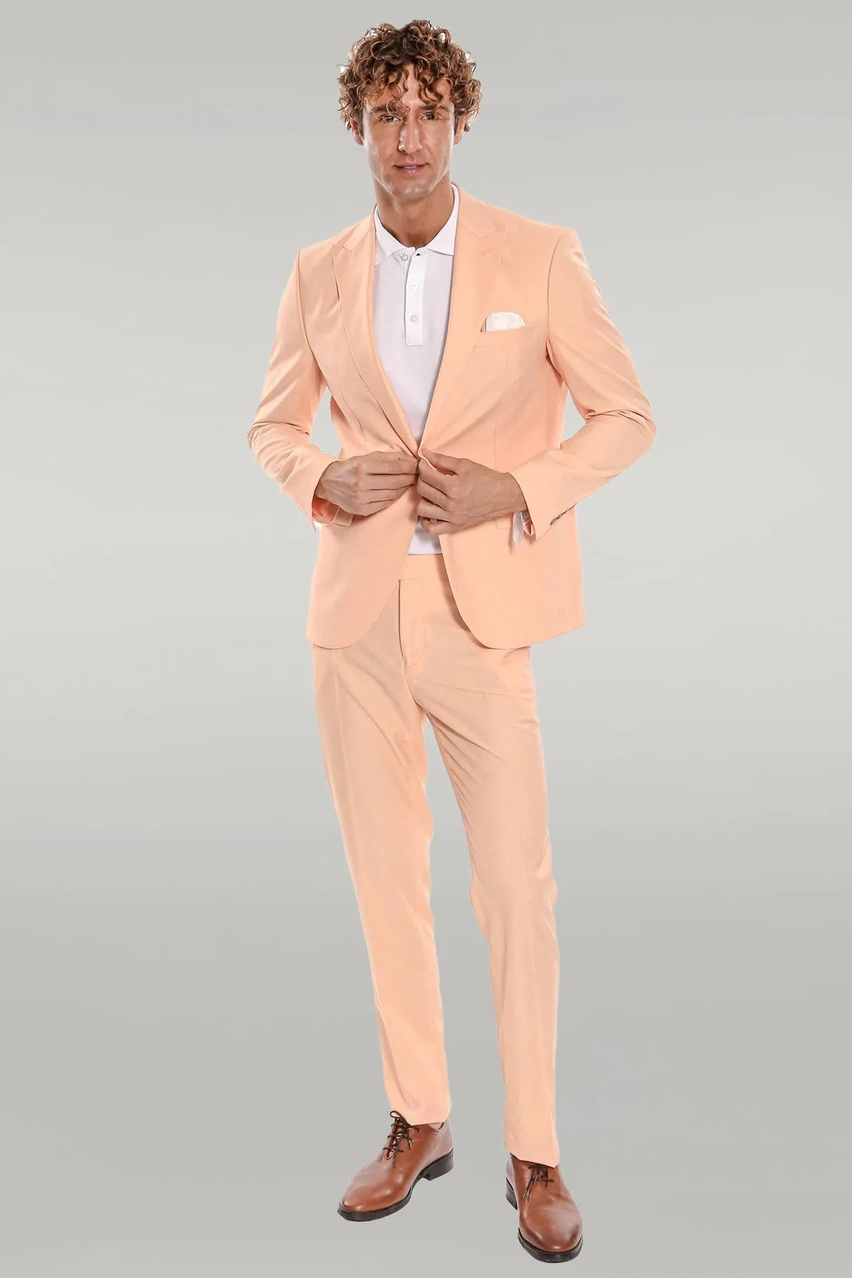 Patterned 2 Piece Slim Fit Yellow Men Suit - Wessi sold by Wessi product image thumbnail 2