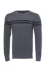 Crew Neck Knitwear Chest Patterned Over Grey - Wessi sold by Wessi