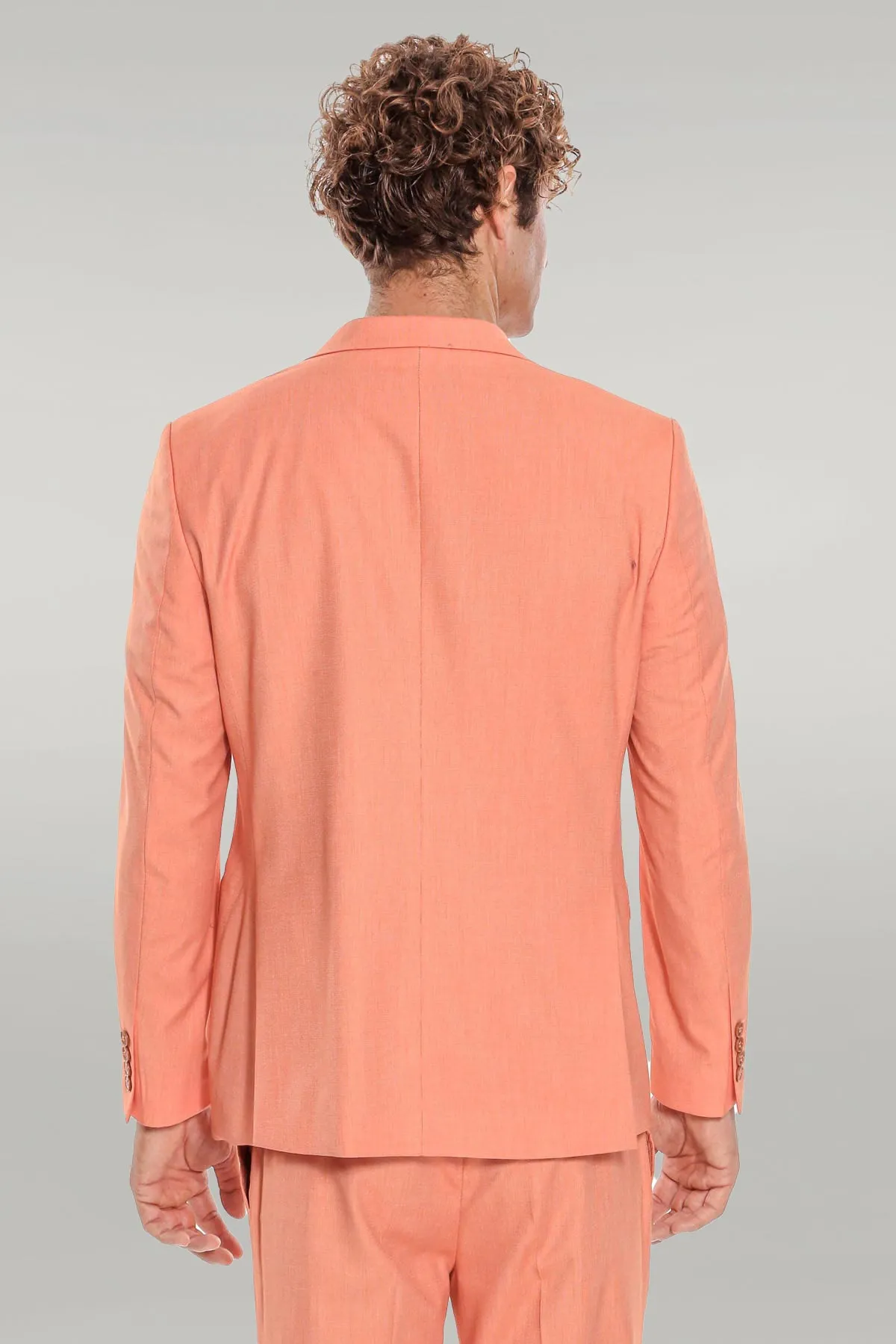 2 Piece Patterned Slim Fit Orange Men Suit - Wessi sold by Wessi product image thumbnail 4