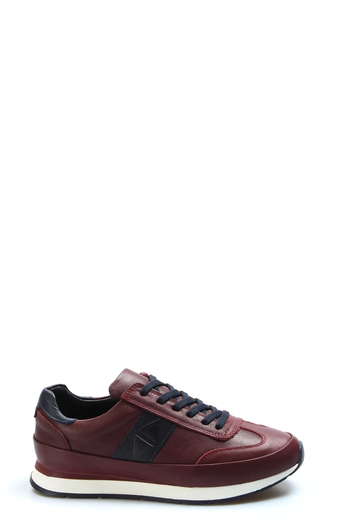 Men's Burgundy Leather Casual Sneakers-Wessi sold by Wessi