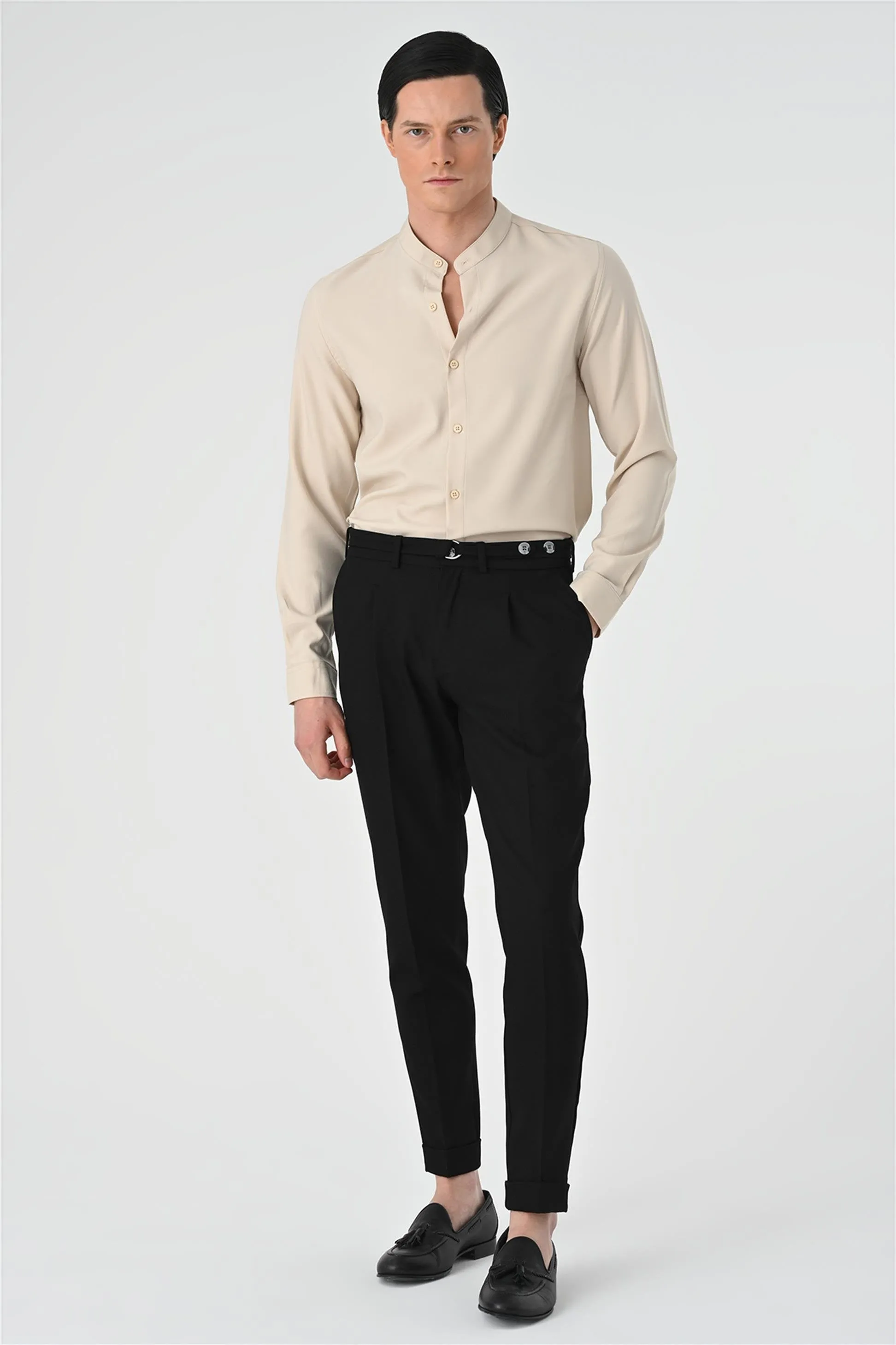 Men's Beige Regular Fit Classic Collar Shirt - Wessi sold by Wessi