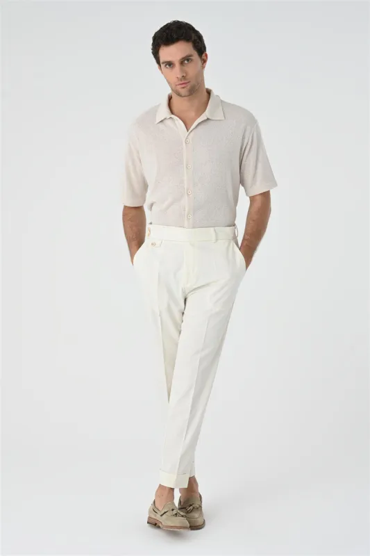 Men's Light Beige Relax Fit Knitwear  Shirt - Wessi sold by Wessi