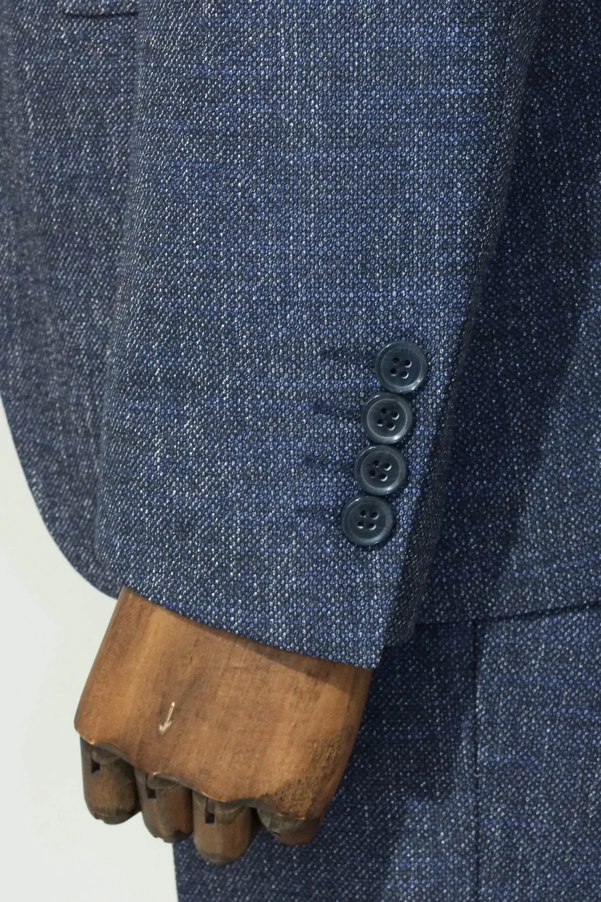 3 -Piece Single Button Peak Lapel Grey Blue Men Suit - Wessi sold by Wessi product image thumbnail 5