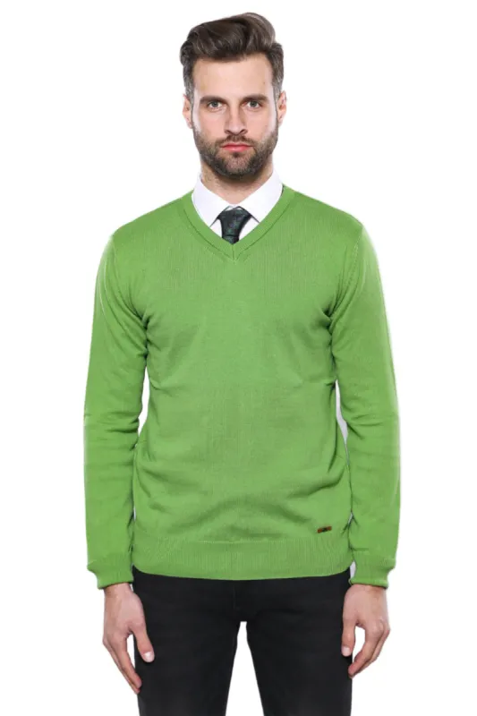 V Neck Dark Green Sweater | Wessi sold by Wessi