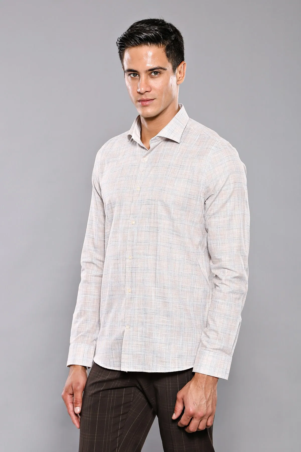 Checked Beige Shirt - Wessi sold by Wessi product image thumbnail 2
