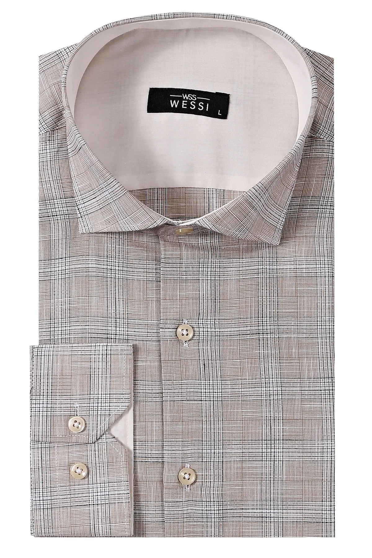 Checked Beige Shirt - Wessi sold by Wessi product image thumbnail 5