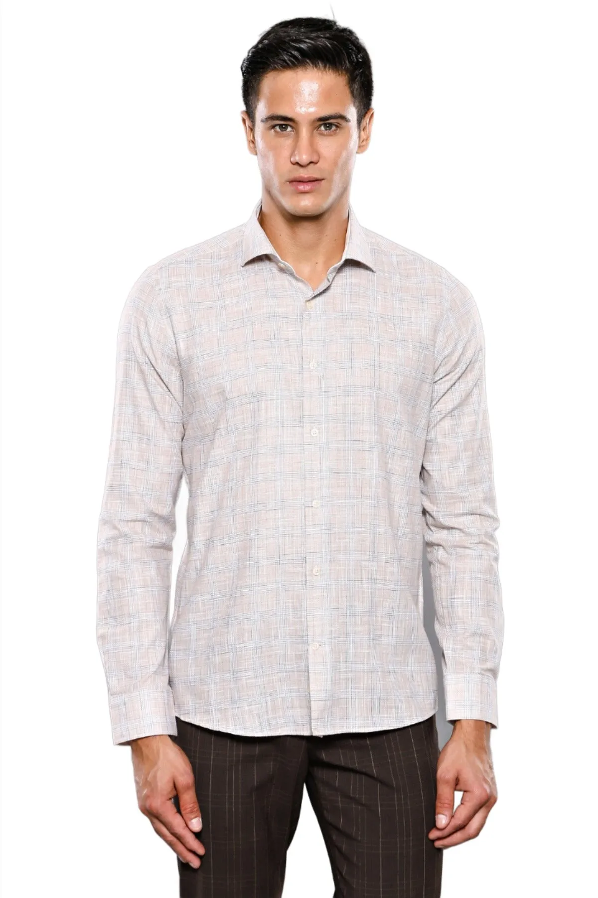 Checked Beige Shirt - Wessi sold by Wessi