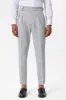 Men's Grey High-Waist Pleated Textured Pants - Wessi sold by Wessi