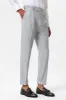 Men's Grey High-Waist Pleated Textured Pants - Wessi sold by Wessi