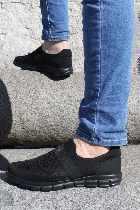 Men's Black Athletic Mesh Slip-On Shoes - Wessi sold by Wessi