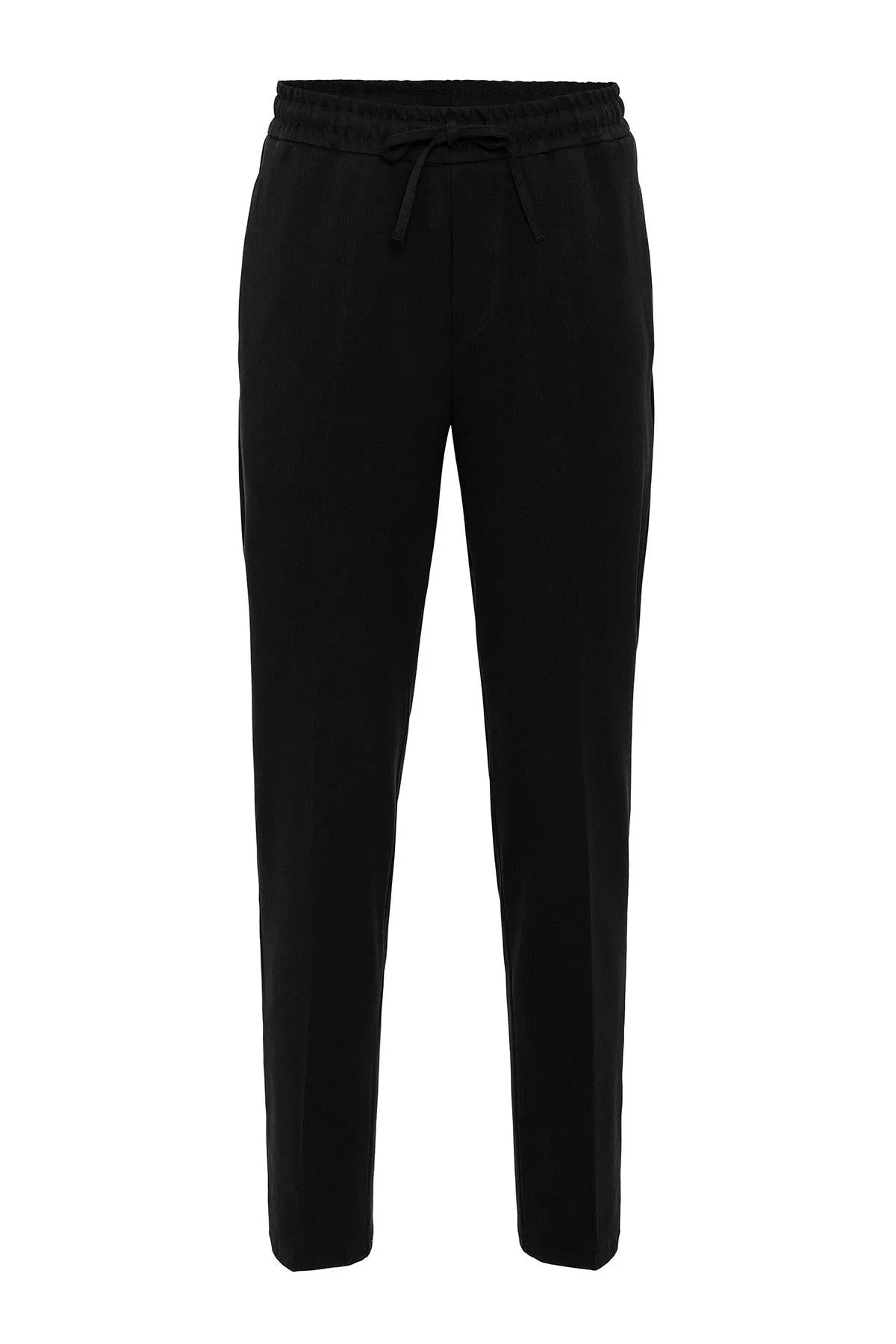 Men's Black Elastic High Waist Trousers - Wessi sold by Wessi product image thumbnail 5