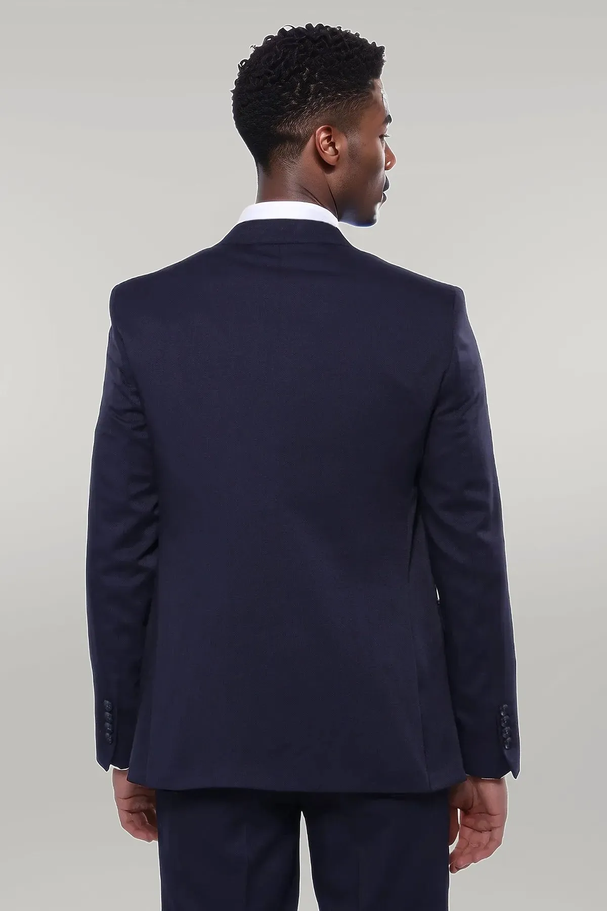 Patterned Navy Blue Vested Suit | Wessi sold by Wessi product image thumbnail 4