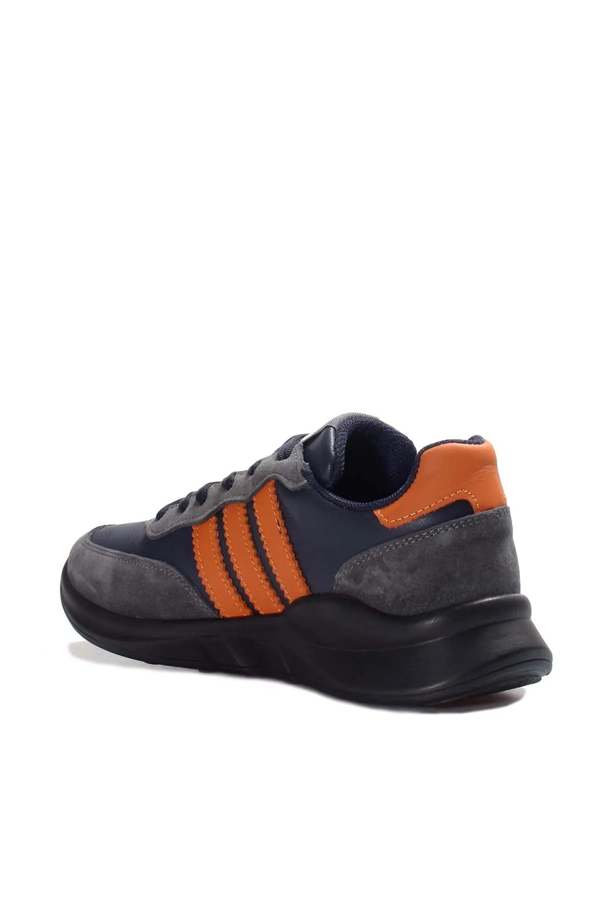 Men's Gray and Orange Stripe Sneakers-Wessi sold by Wessi product image thumbnail 3
