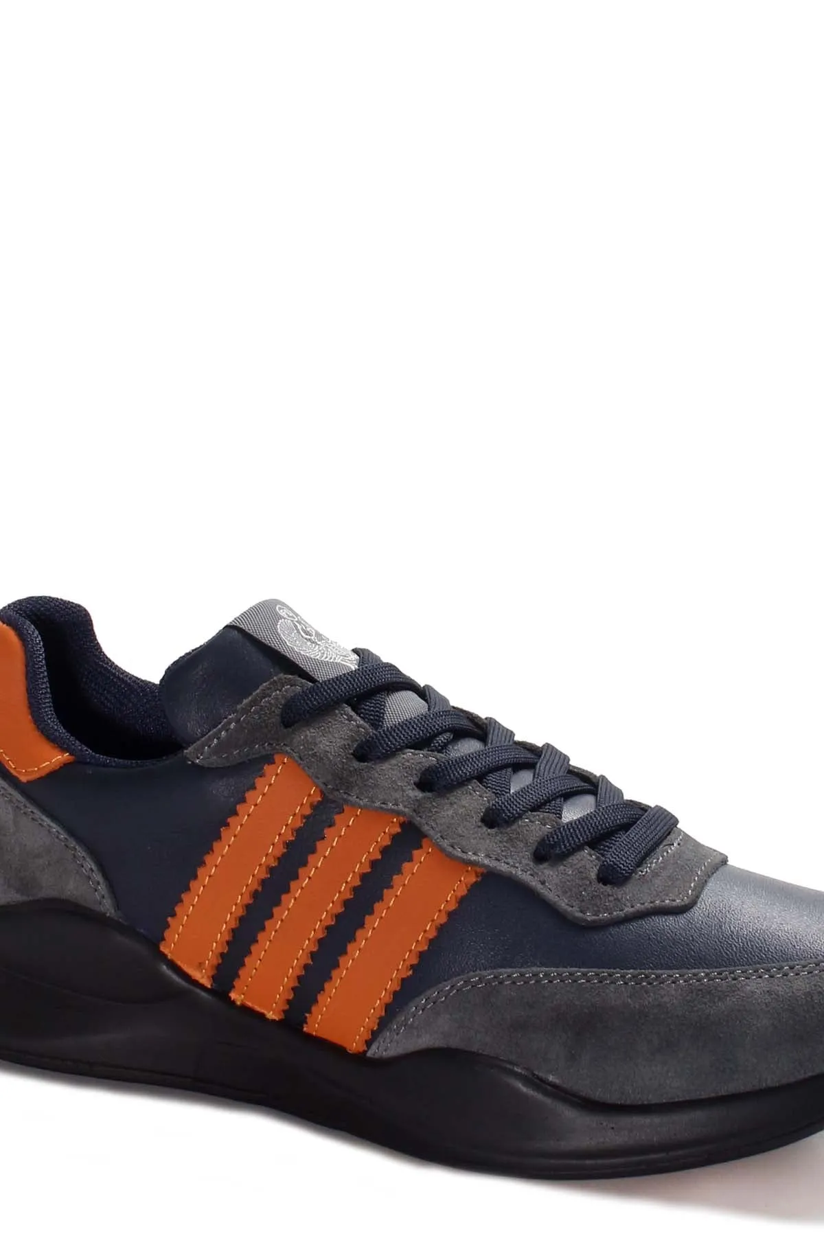 Men's Gray and Orange Stripe Sneakers-Wessi sold by Wessi product image thumbnail 5