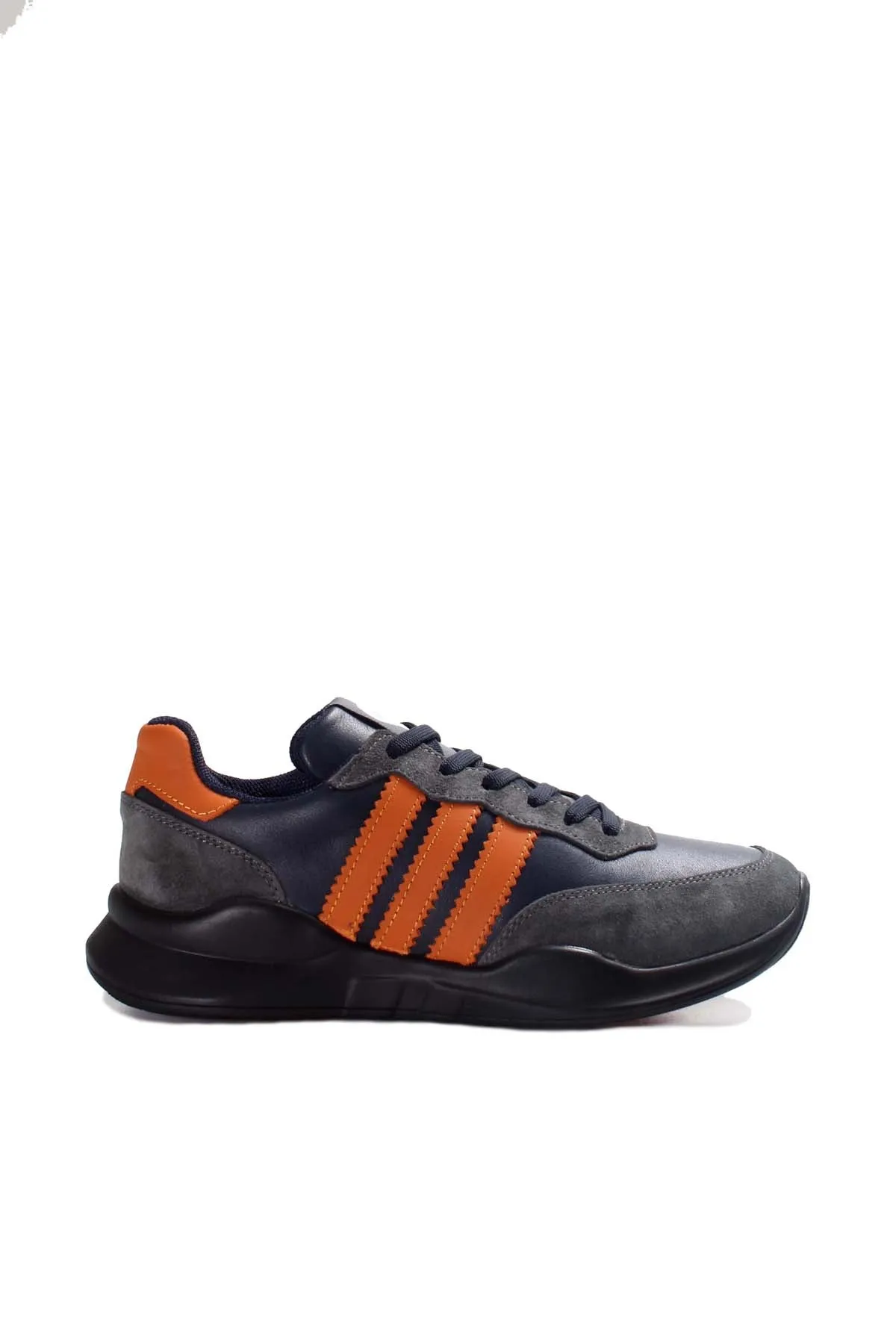 Men's Gray and Orange Stripe Sneakers-Wessi sold by Wessi product image thumbnail 2