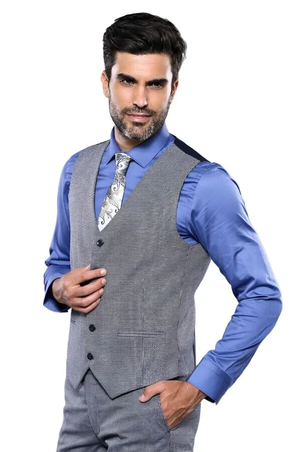 Plaid Navy Slim-Fit Vested Suit | Wessi sold by Wessi product image thumbnail 4