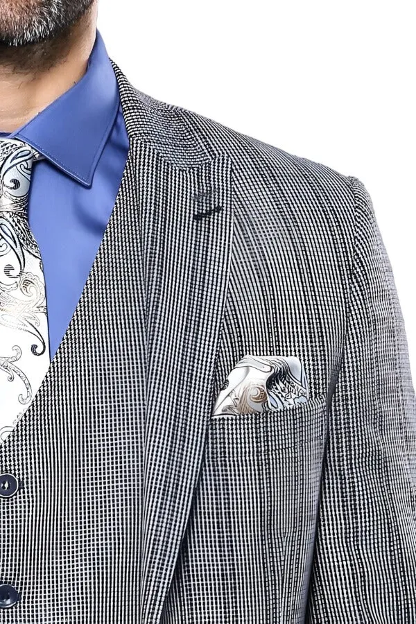 Plaid Navy Slim-Fit Vested Suit | Wessi sold by Wessi product image thumbnail 3