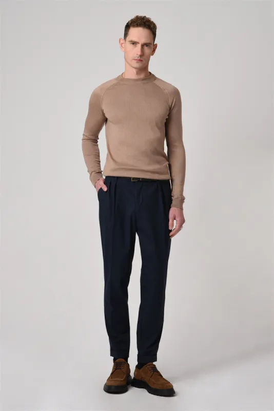 Mink Crew Neck Slim Fit Knitwear Sweater - Wessi sold by Wessi