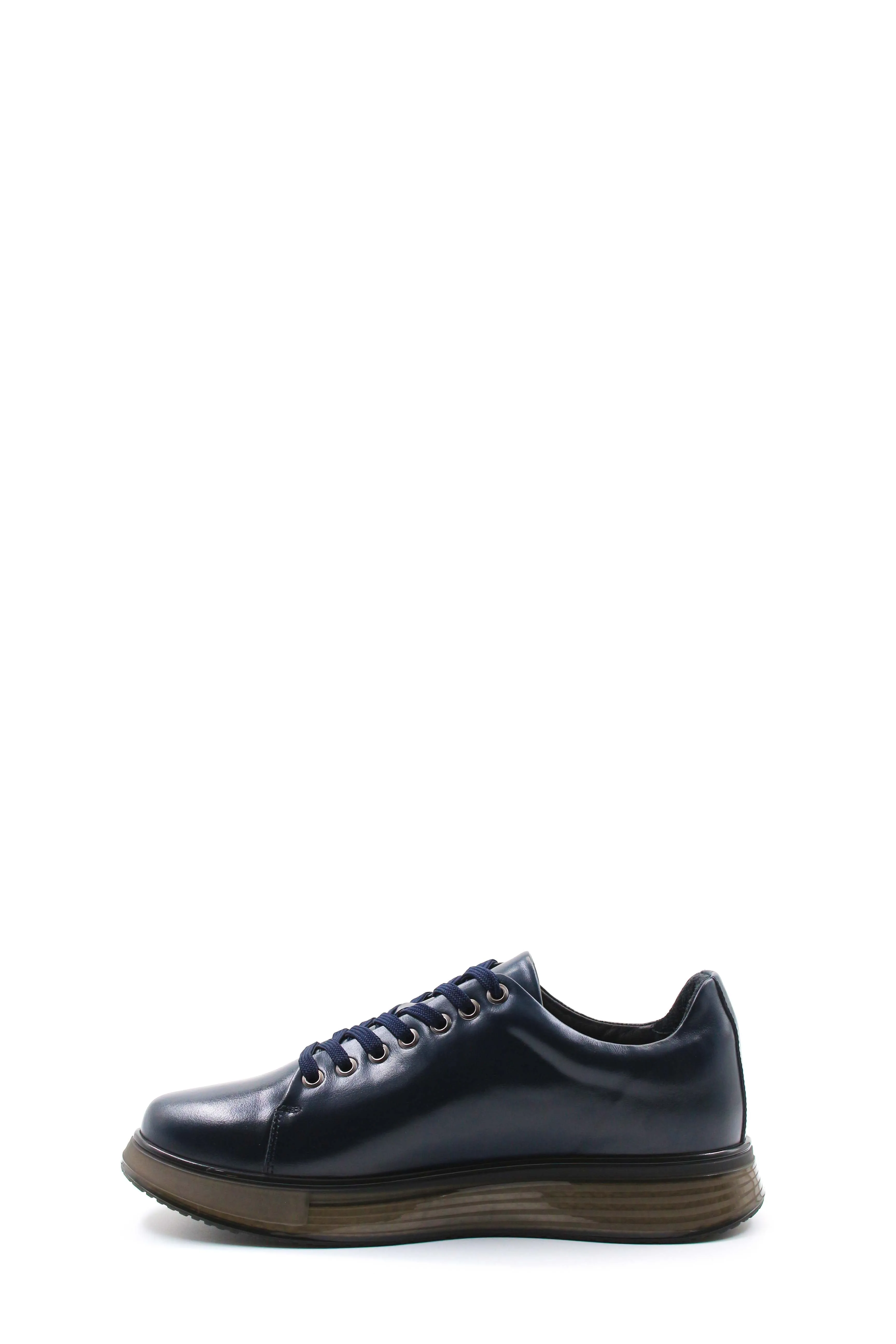Men's Navy Leather Sneakers with Transparent Sole - Wessi sold by Wessi product image thumbnail 2