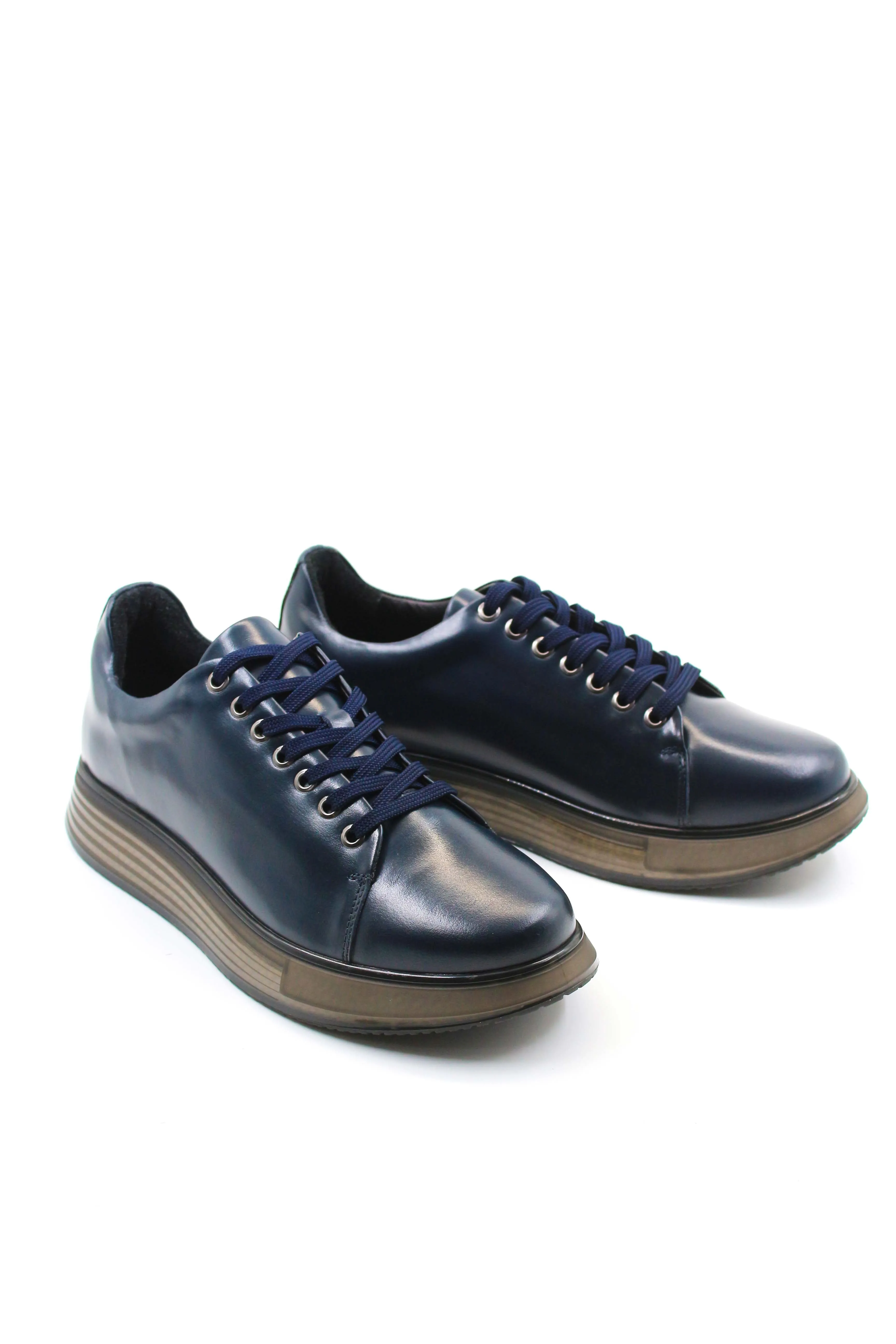 Men's Navy Leather Sneakers with Transparent Sole - Wessi sold by Wessi product image thumbnail 4