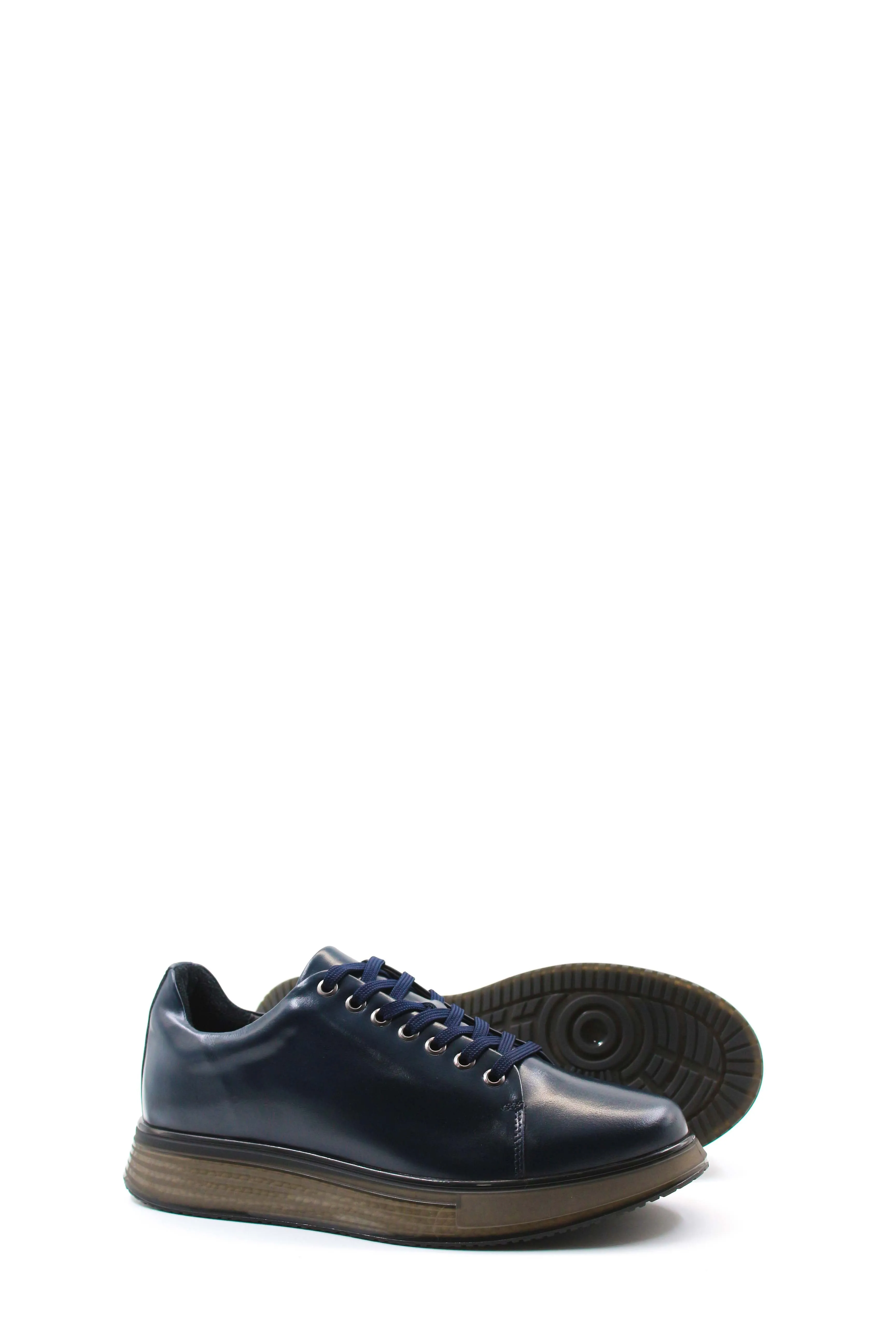 Men's Navy Leather Sneakers with Transparent Sole - Wessi sold by Wessi product image thumbnail 3