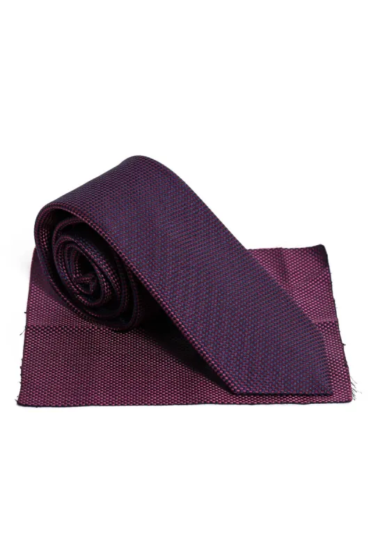 Houndstooth Pattern Navy Blue - Burgundy Tie – Wessi sold by Wessi
