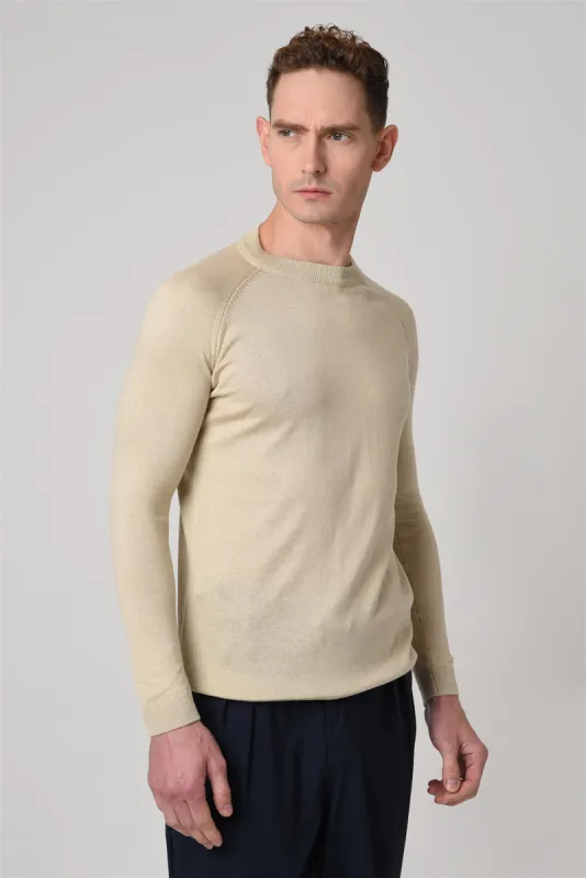Men's Stone Crew Neck Slim Fit Knitwear Sweater - Wessi sold by Wessi