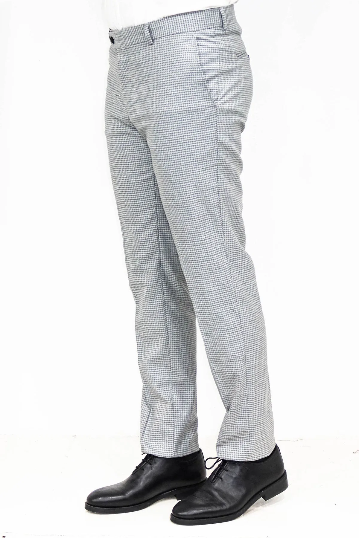 Houndstooth Patterned Grey Men Pants - Wessi sold by Wessi product image thumbnail 4