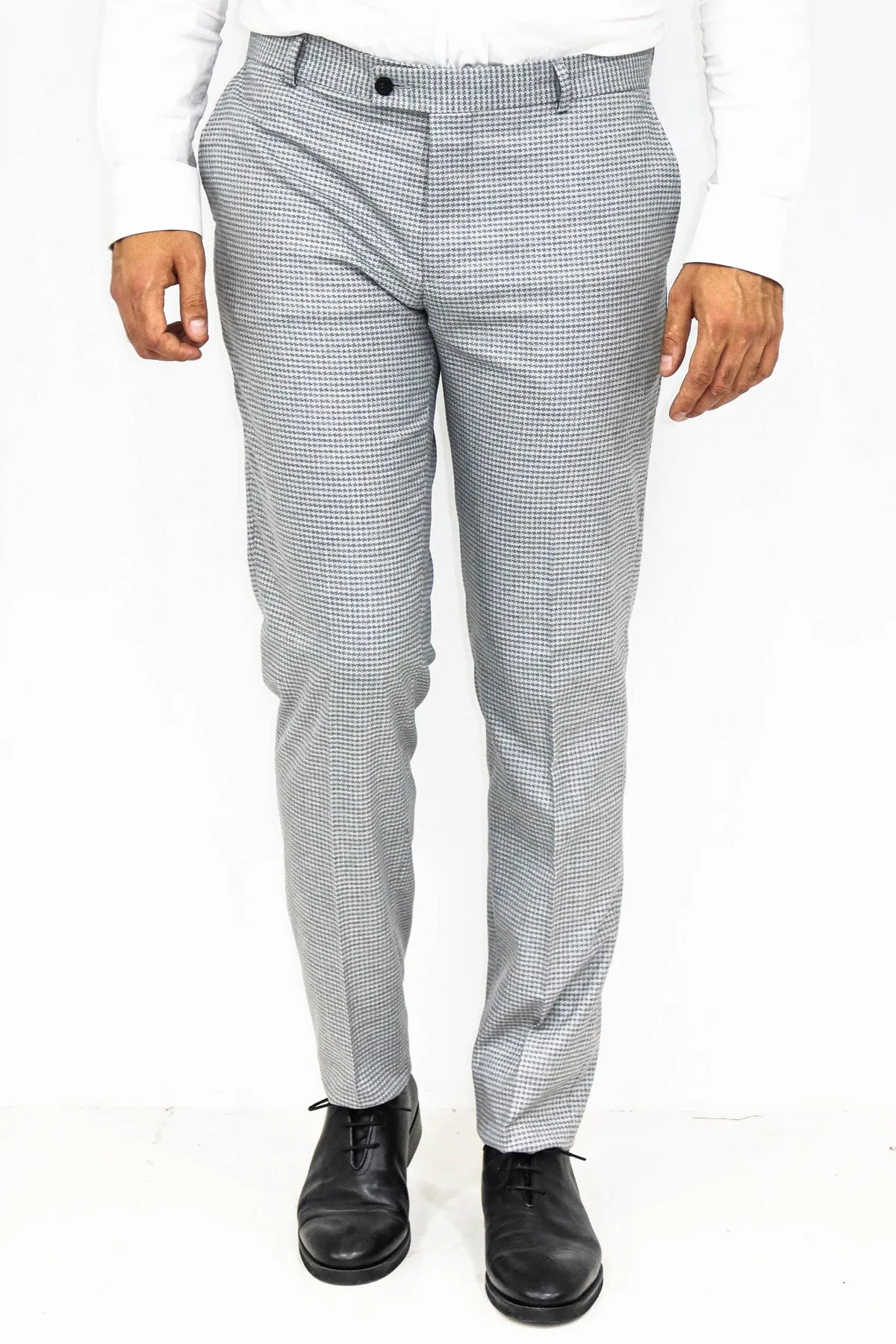 Houndstooth Patterned Grey Men Pants - Wessi sold by Wessi product image thumbnail 3