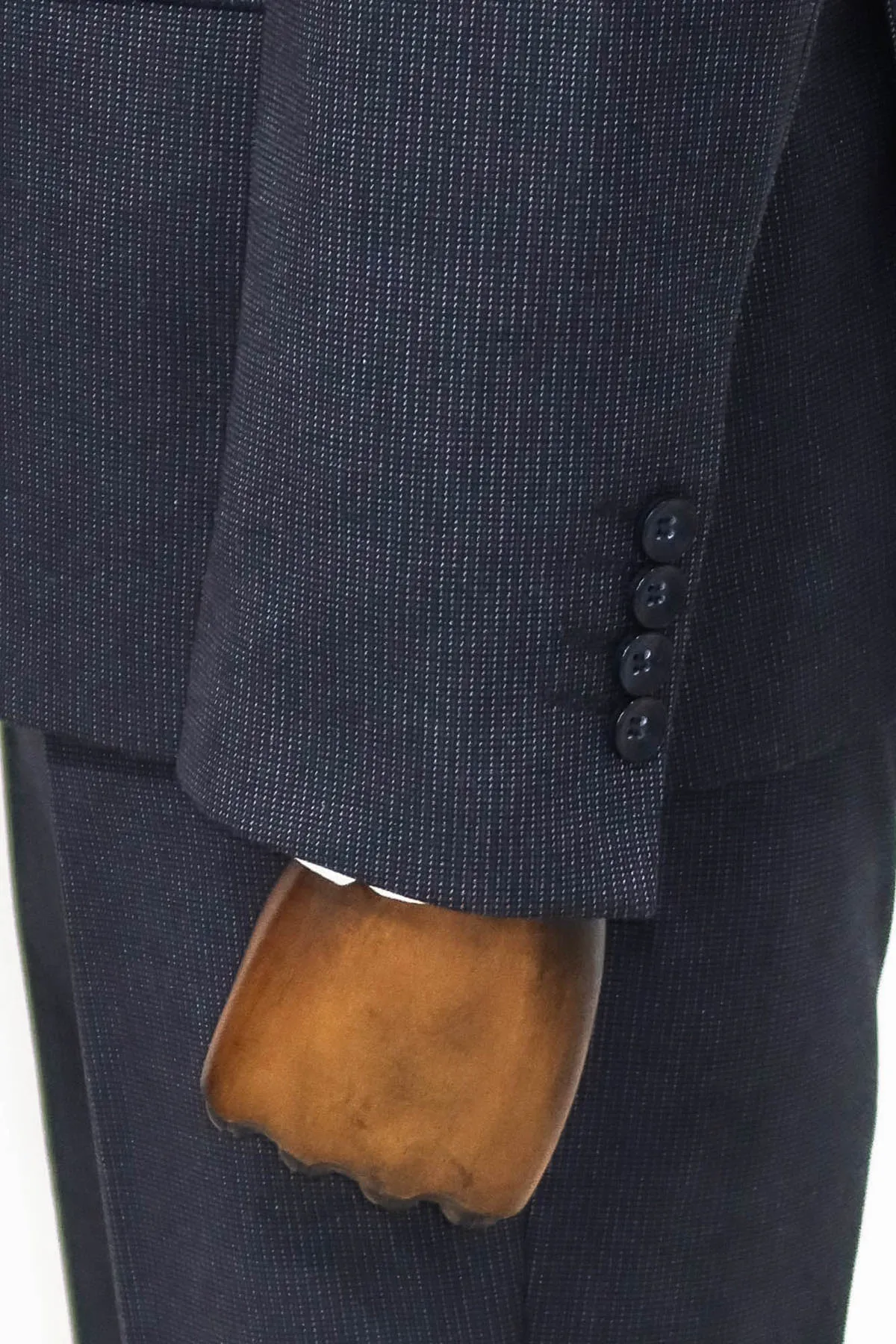 Slim Fit Patterned Navy Blue Men Suit - Wessi sold by Wessi product image thumbnail 3