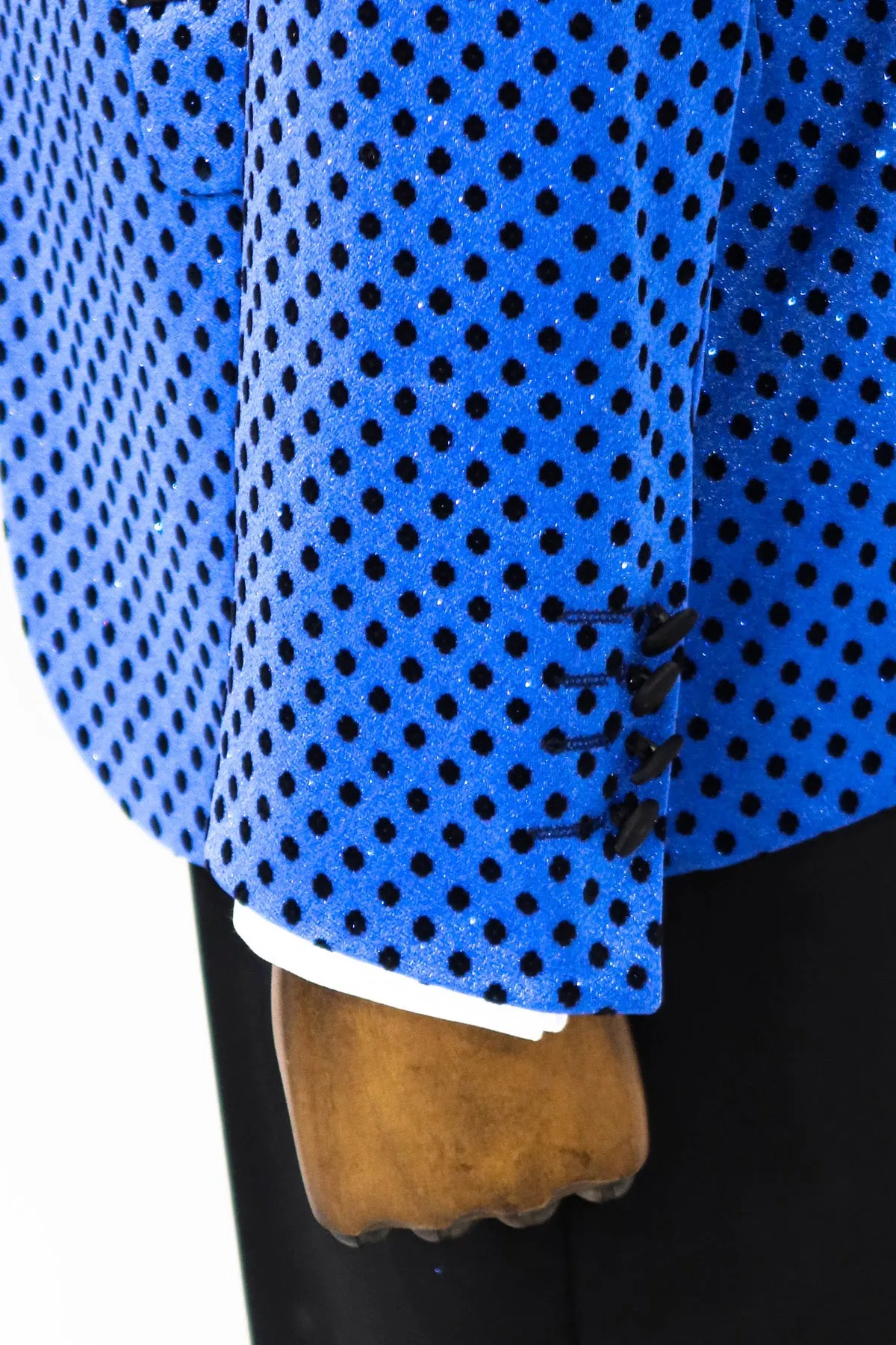 Sequin Dot Patterned Sax Blue Men Party Jackets - Wessi sold by Wessi product image thumbnail 5