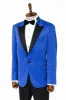 Sequin Dot Patterned Sax Blue Men Party Jackets - Wessi sold by Wessi