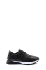 Men's Black Leather Sneakers with Cushioned Sole - Wessi sold by Wessi