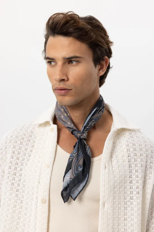 Men's Mink Vizon Square Ethnic Patterned Scarf - Wessi sold by Wessi