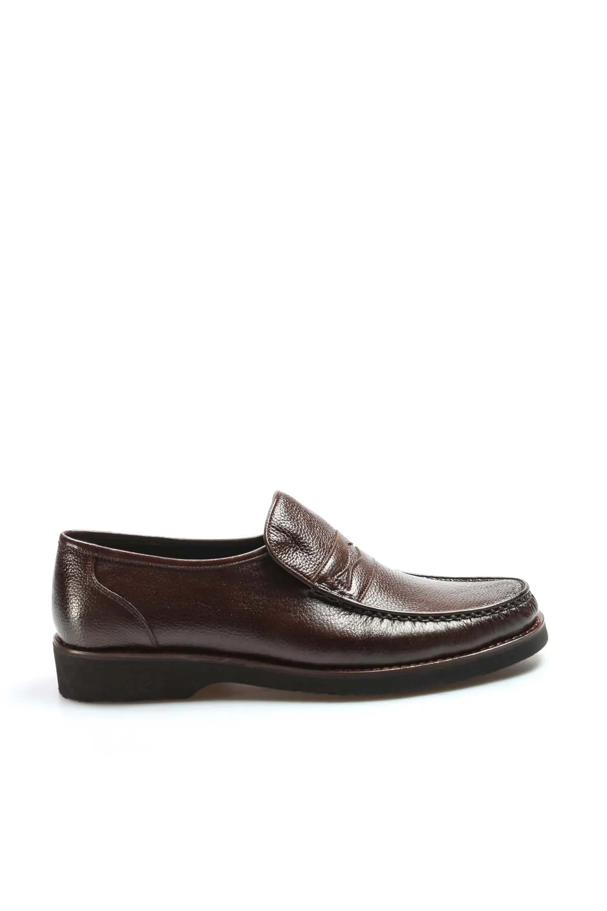 Men's Brown Leather Penny Loafers with Textured Finish - Wessi sold by Wessi product image thumbnail 2