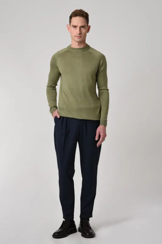 Light Khaki Half Turtleneck Men's Knitwear - Wessi sold by Wessi