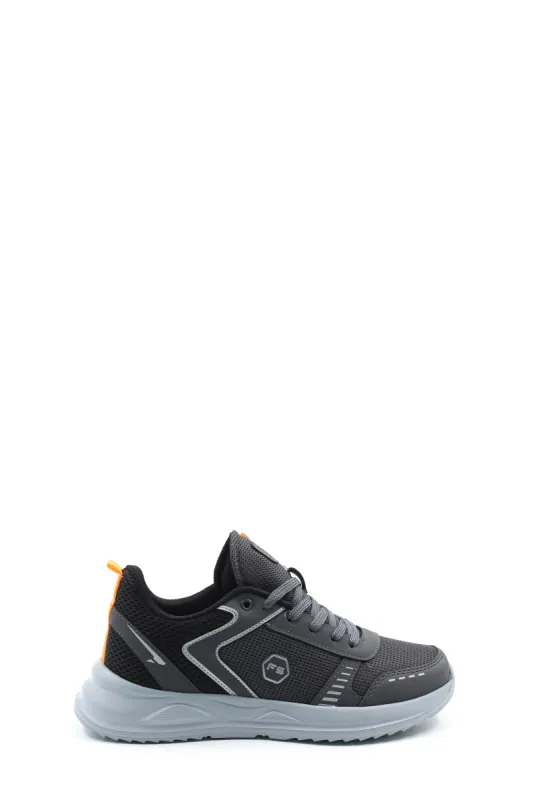 Men's Gray and Black Athletic Sneakers with Orange Accents - Wessi made by Wessi