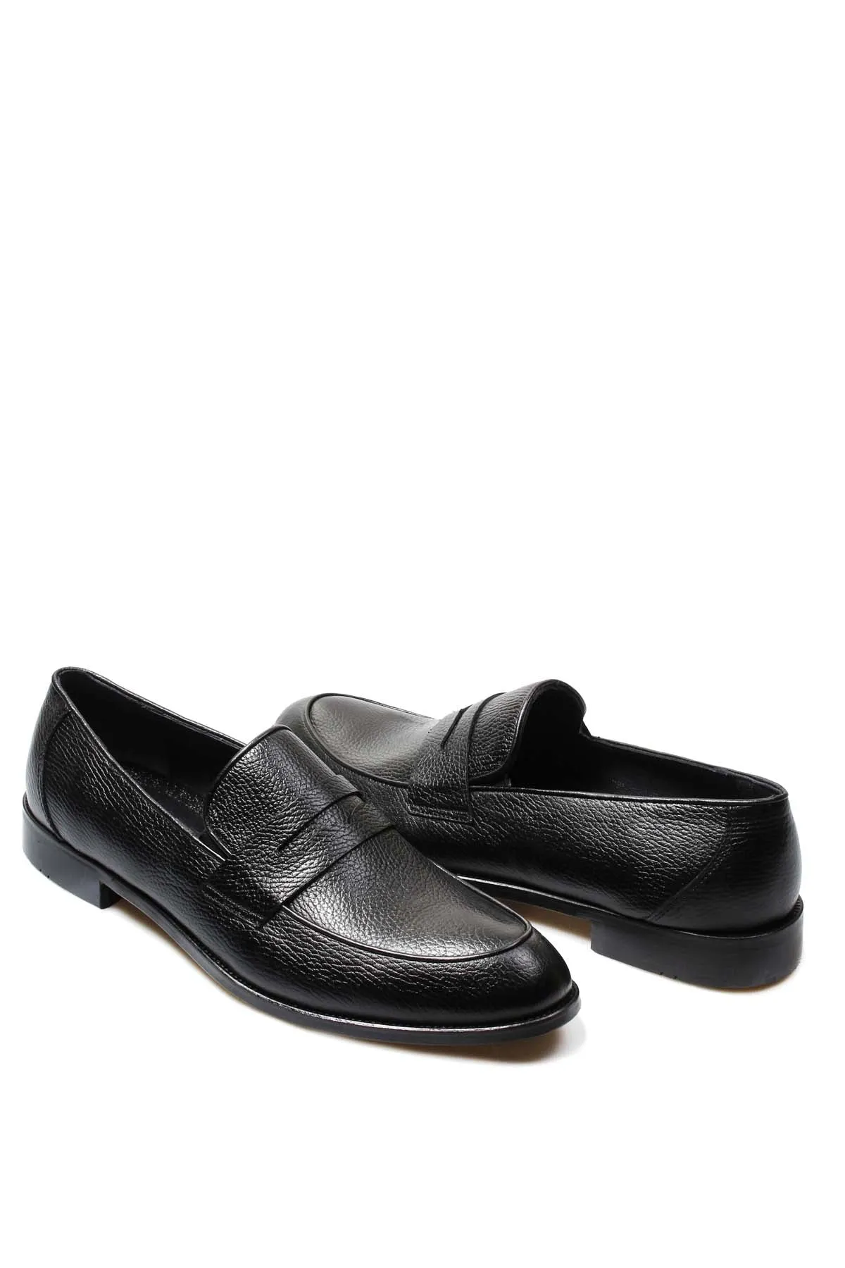 Men's Black Pebble Grain Leather Loafers - Wessi sold by Wessi product image thumbnail 5