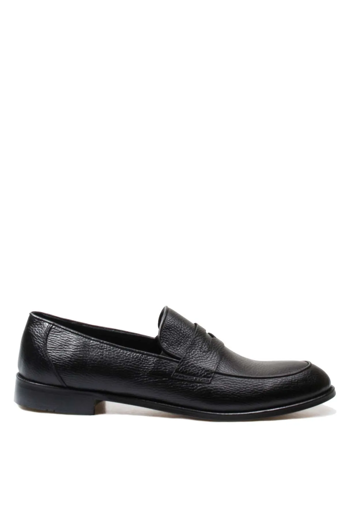 Men's Black Pebble Grain Leather Loafers - Wessi sold by Wessi