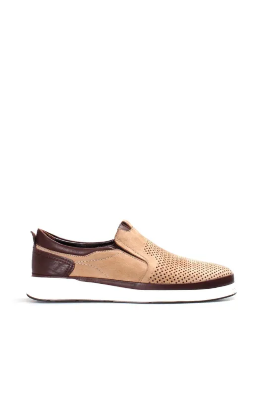 Beige Perforated Casual Slip-On-Wessi sold by Wessi